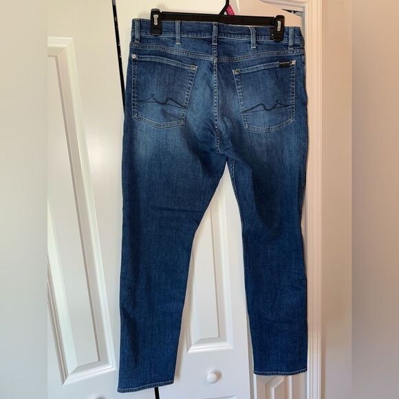 7 For All Mankind Men’s Blue Jeans Adrien Fit 36x32 - Picture 3 of 8